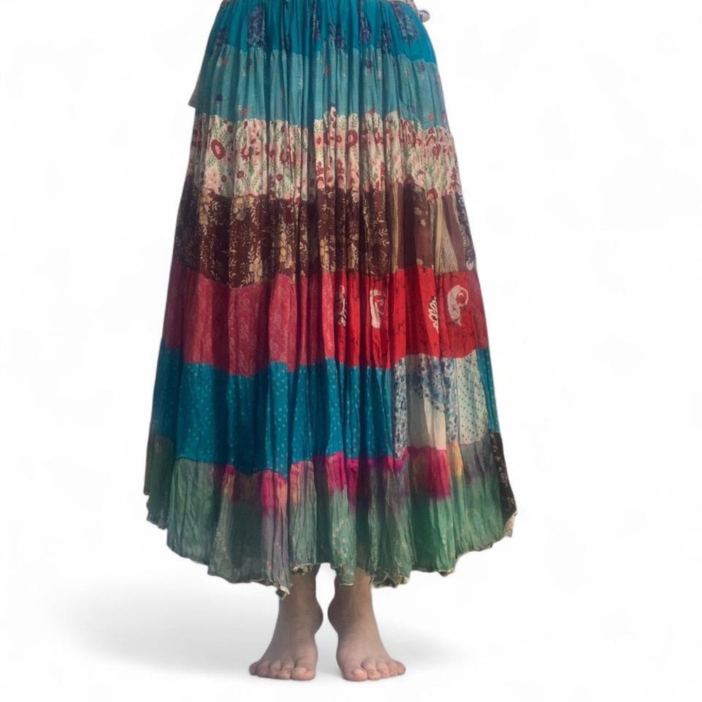 Tangibles Vintage Indian Silk Maxi Skirt